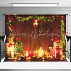 Lofaris Cozy Light Wreath Bell Wood Gift Christmas Backdrop