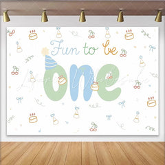 Lofaris Cute Fun to Be One 1st Birthday Backdrop with Cakes and Party Hats Pastel Photography Background for Baby Cake Smash