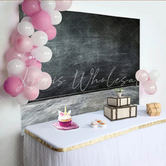 Lofaris Dark Distressed Chalkboard Photography Backdrop with Concrete Floor Versatile Studio Background for Professional Portrait
