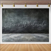 Lofaris Dark Distressed Chalkboard Photography Backdrop with Concrete Floor Versatile Studio Background for Professional Portrait