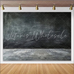 Lofaris Dark Distressed Chalkboard Photography Backdrop with Concrete Floor Versatile Studio Background for Professional Portrait