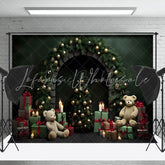 Lofaris Dark Green Glitter Light Cozy Elegant Xmas Backdrop