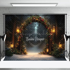 Lofaris Dark Night Lighted Arch Gate Christmas Vibe Backdrop
