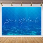 Lofaris Deep Blue Ocean Underwater Photography Backdrop with Sun Rays and Sandy Seabed Realistic Studio Background for Photoshoot
