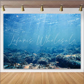 Lofaris Deep Blue Ocean Underwater Photography Backdrop with Sunlight Rays Natural Seascape Background for Studio Photoshoot