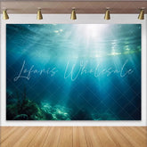 Lofaris Deep Blue Underwater Natural Scenery Backdrop with Sunlight Rays Serene Ocean Photography Background for Studio Photoshoot