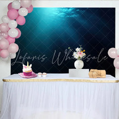 Lofaris Deep Blue Underwater Photography Backdrop with Light Rays Mysterious Ocean Background for Studio Photoshoot