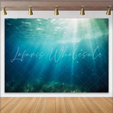Lofaris Deep Blue Underwater Photography Backdrop with Sun Rays and Green Seabed Serene Ocean Theme Background for Studio Photoshoot