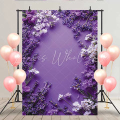 Lofaris Deep Purple Lavender Floral Backdrop Spring Flower Frame for Simple Portrait Studio