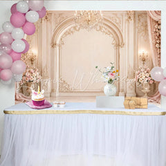 Lofaris Elegant Fine Art Photography Backdrop with Arched Wall and Flowers Luxurious Studio Background for Portrait Photoshoot