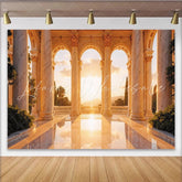 Lofaris Elegant Marble Column Architecture Photography Backdrop Scenic Golden Hour Background for Studio Portrait and Event Decor
