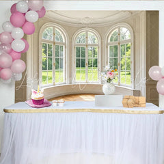 Lofaris Elegant Room Window Photography Backdrop Arched Design and Natural Light Luxurious Interior for Studio Photoshoot and Portrait