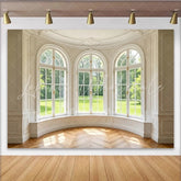 Lofaris Elegant Room Window Photography Backdrop Arched Design and Natural Light Luxurious Interior for Studio Photoshoot and Portrait