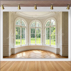 Lofaris Elegant Room Window Photography Backdrop Arched Design and Natural Light Luxurious Interior for Studio Photoshoot and Portrait