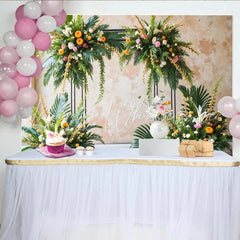 Lofaris Elegant Tropical Floral Photography Backdrop with Lush Greenery and Vibrant Flowers Decorative Arch for Event Studio Photoshoot
