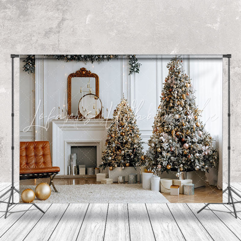 Lofaris Elegant White Wall Mirror Christmas Photo Backdrop