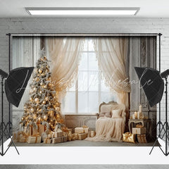 Lofaris Elegant Window Light Christmas Tree Sofa Backdrop