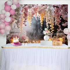 Lofaris Enchanted Forest Floral Photography Backdrop with Blossoms Romantic Birdcage Background for Studio Photography