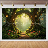 Lofaris Enchanted Forest Photography Backdrop with Glowing Lanterns Magical Fairy Tale Woods Background for Studio Photoshoot
