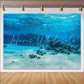 Lofaris Exotic Coral Reef and Sandy Seabed Photography Backdrop Turquoise Ocean Underwater Nature Background