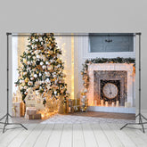 Lofaris Festive Sweet Home Tree Fireplace Christmas Backdrop