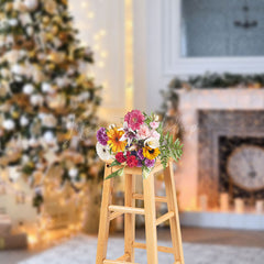 Lofaris Festive Sweet Home Tree Fireplace Christmas Backdrop