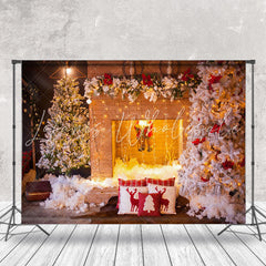 Lofaris Fireplace Santa Claus Christmas Photography Backdrop