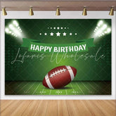Lofaris Football Field Happy Birthday Backdrop Night Stadium Lights and Football Party Decoration
