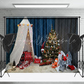 Lofaris Fox Doll Trees Tent Light Glitter Christmas Backdrop