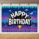 Lofaris Gamer Battle Zone Birthday Backdrop Video Game Controller Trophy Party Decoration Parachute Action Photo Background