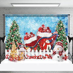 Lofaris Gift Box Xmas Tree Snowflake Christmas Backdrop