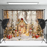 Lofaris Gingerbread House Snowman Led Light Xmas Backdrop