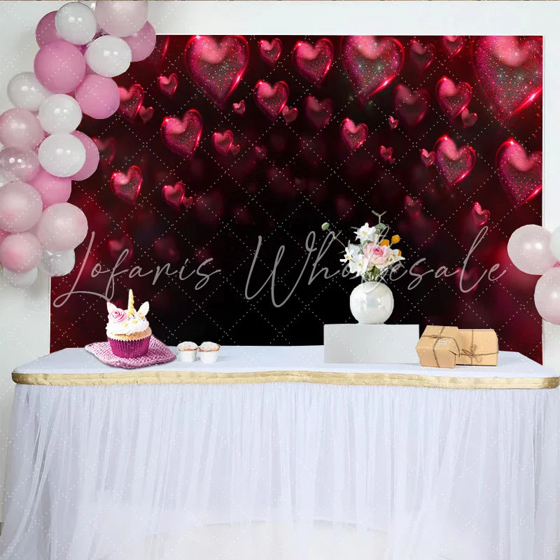Lofaris Glowing Heart Arc Backdrop Valentine’s Day Luxury Photography Background