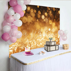 Lofaris Golden Light Bokeh Backdrop Warm Festive Sparkle Photography Background