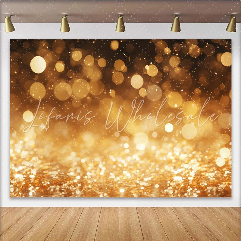 Lofaris Golden Light Bokeh Backdrop Warm Festive Sparkle Photography Background
