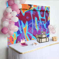 Lofaris Graffiti Wall Backdrop Colorful Street Art Hip Hop Photography Background