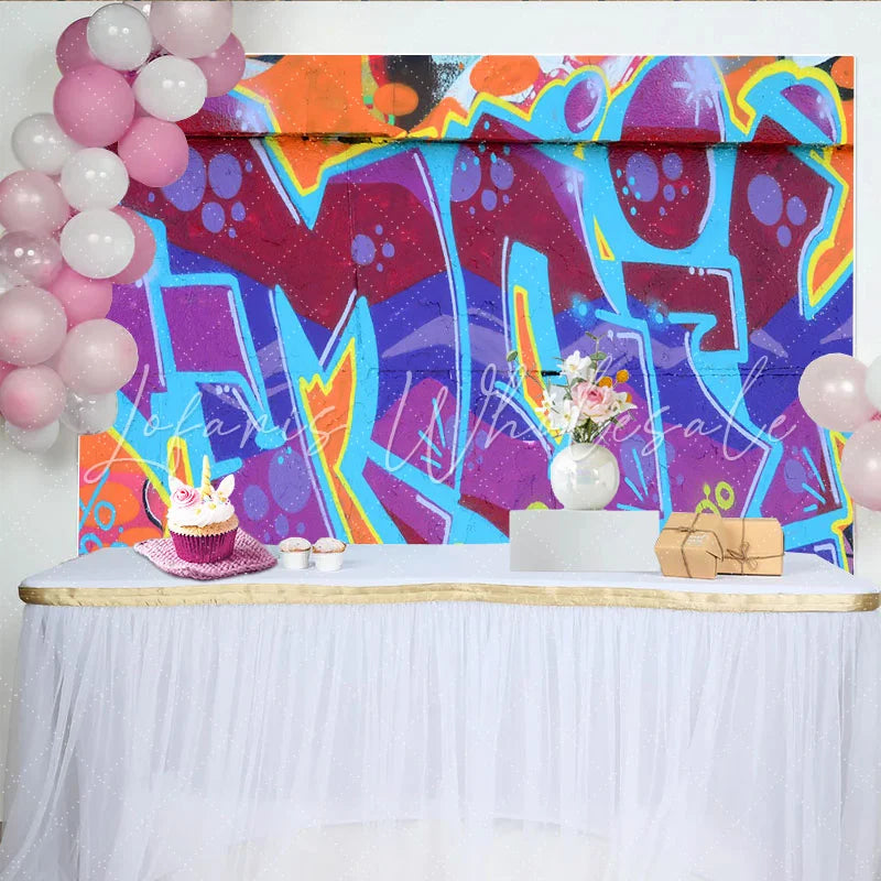 Lofaris Graffiti Wall Backdrop Colorful Street Art Hip Hop Photography Background