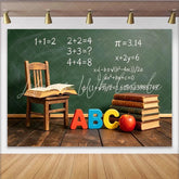 Lofaris Green Chalkboard Classroom Photography Backdrop Back to School Learning Studio Background with ABC Letters and Books
