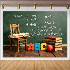 Lofaris Green Chalkboard Classroom Photography Backdrop Back to School Learning Studio Background with ABC Letters and Books