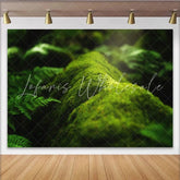 Lofaris Green Moss Photography Backdrop with Fern Leaves Natural Forest Floor Background for Studio Portrait and Nature Photoshoot
