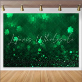 Lofaris Green Shamrock Bokeh St Patricks Day Backdrop Lucky Clover Glitter Photography Background