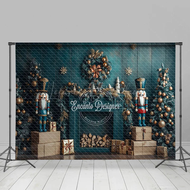 Lofaris Green Wreath Indoor Christmas Room Photo Backdrop