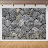 Lofaris Grey Irregular Stone Wall Photography Backdrop Rustic Textured Background for Studio Portrait