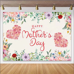 Lofaris Happy Mother’s Day Floral Photography Backdrop with Heart Roses and Greenery Elegant Party Decor for Mom Celebration