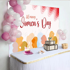Lofaris Happy Womens Day Diverse Silhouettes Backdrop Modern Abstract Party Decor Celebrate Women Celebration Background
