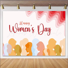 Lofaris Happy Womens Day Diverse Silhouettes Backdrop Modern Abstract Party Decor Celebrate Women Celebration Background