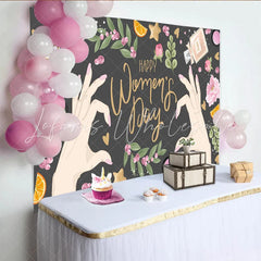 Lofaris Happy Womens Day Hands Heart and Lifestyle Backdrop Feminine Glamour Party Decor Celebrate Women Background