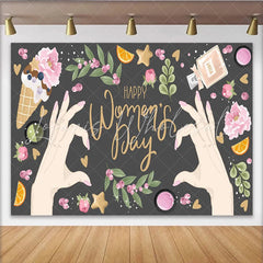 Lofaris Happy Womens Day Hands Heart and Lifestyle Backdrop Feminine Glamour Party Decor Celebrate Women Background