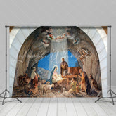 Lofaris Holy Night Light Arch Nativity Christmas Backdrop