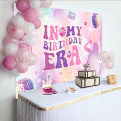 Lofaris In My Birthday Era Party Backdrop for Girls Pop Star and Disco Ball Theme Swift Inspired Singer Photo Prop
